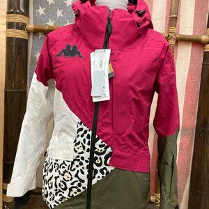 NWT KAPPA BUMBER PUFFER JACKET snow warm heavy pink white green cheetah